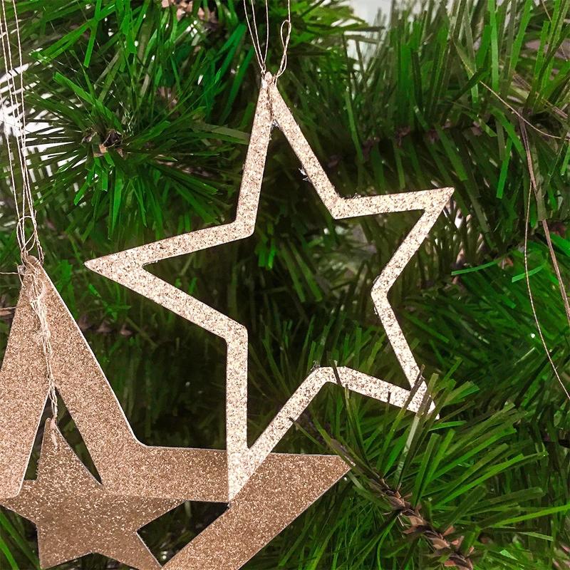 7pcs/lot Twinkle Star Paper Pendant Garland Ornaments Christmas Decorations for Home New Year Natal Noel Decor Navidad 2020