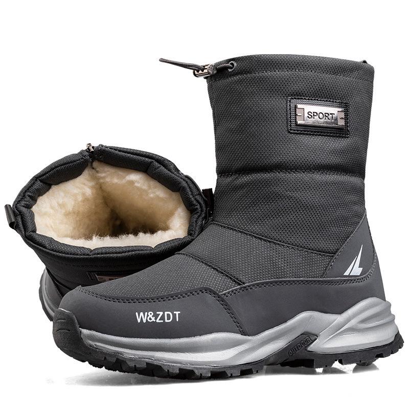 Men's Winter High-Top Non-Slip Outdoor Snow Boots - Thick, Warm, Casual, Waterproof, Plus Velvet