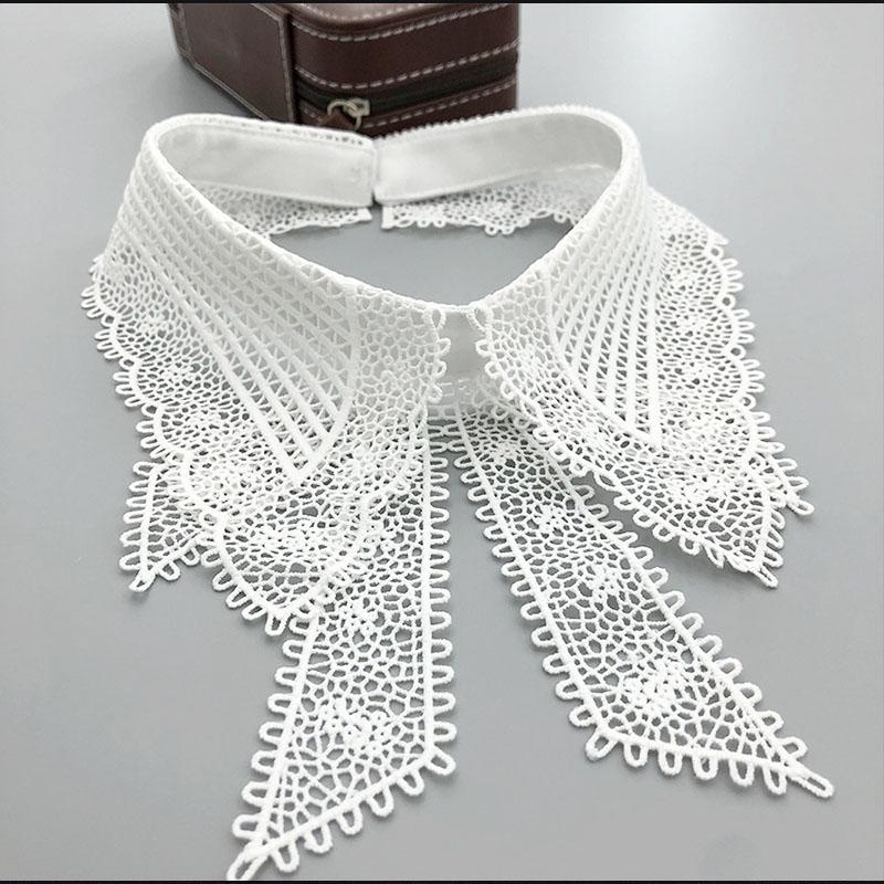 Fashion Lace White Fake Collar Women Detachable Collars for Women Black Lapel False Collars Woman Tie Clothes Accessories