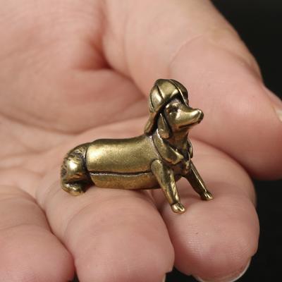Такса Латунь Домашний питомец Декоративные фигурки Милое животное Настольное украшение Миниатюры Металлические фигурки Украшение Счастливая собака Дом