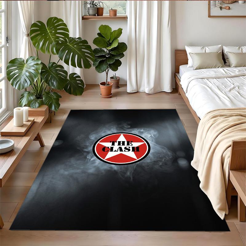 The Clash Print Crystal Velvet Plush Rug Wear?Resistant Anti?Slip Floor Mat For Indoor Household Decoration