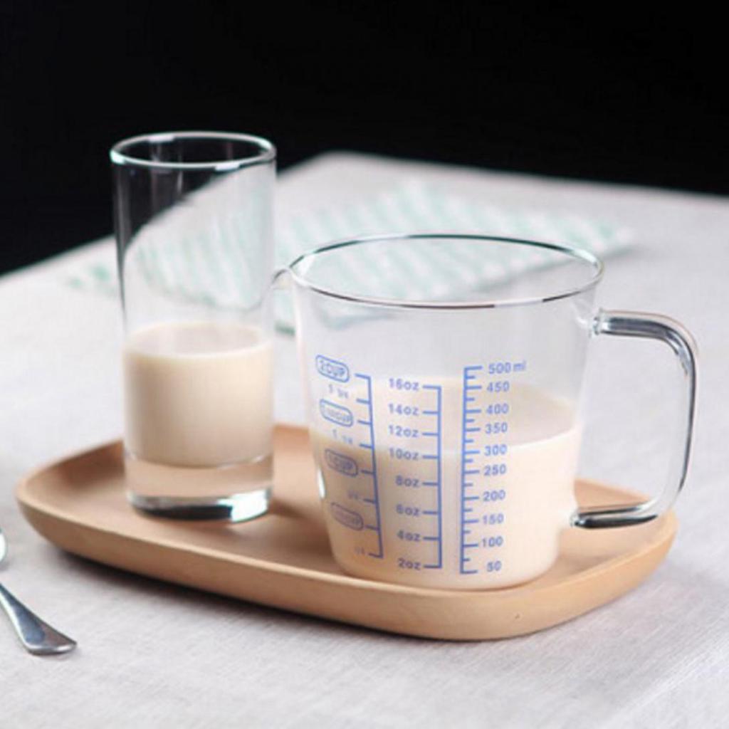H&K Store 250ml 500ml Heat-resisting Glass Measuring Cup Milk Scale Microwave Measure Jug