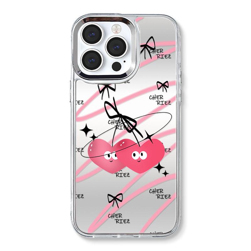 Чехол для Zhitai Apple 15 Pro Max: Многофункциональный аксессуар для iPhone с зеркалом, цепочкой и дизайном «Любовь» для моделей 12-14.