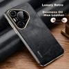 Wax LeatherPhone Case for Huawei Pura70Ultra, Pura70Ultra Full Protection with Camera Lens, Ultra-Thin - Feather Sand Black