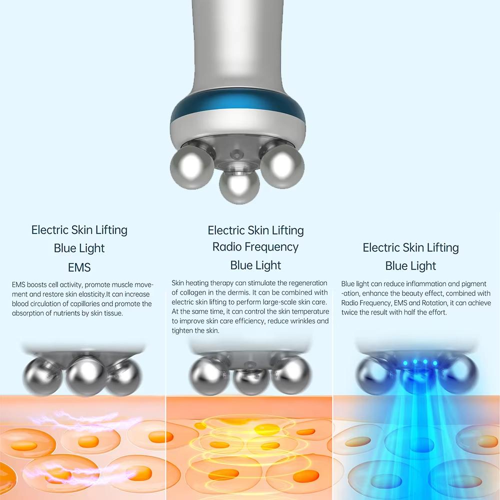 Factory T6 BIO Pen Multifunctional Beauty Machine Face Slimming Beauty Skin Care Device Blue LED EMS 360 Degree Massage RF Lift