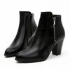 Новые осенние женские ботинки на грубом каблуке, нескользящая обувь для улицы, ретро-модные ботинки на молнии, удобная повседневная женская обувь Botas