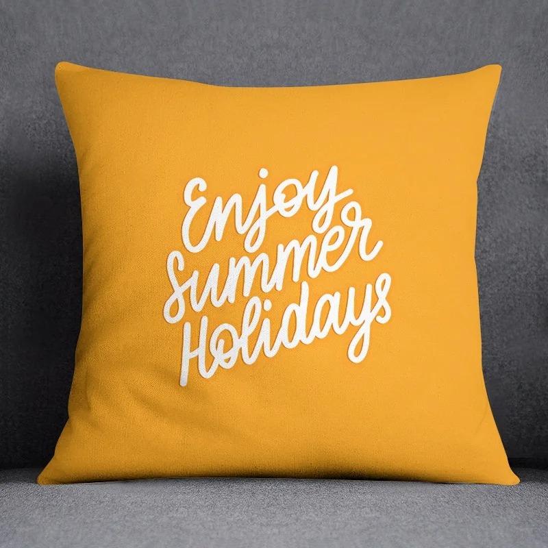 Офис Гостиная Дом Наволочка Простая Оранжевый Цветочный Узор Наволочка Украшения для Машины