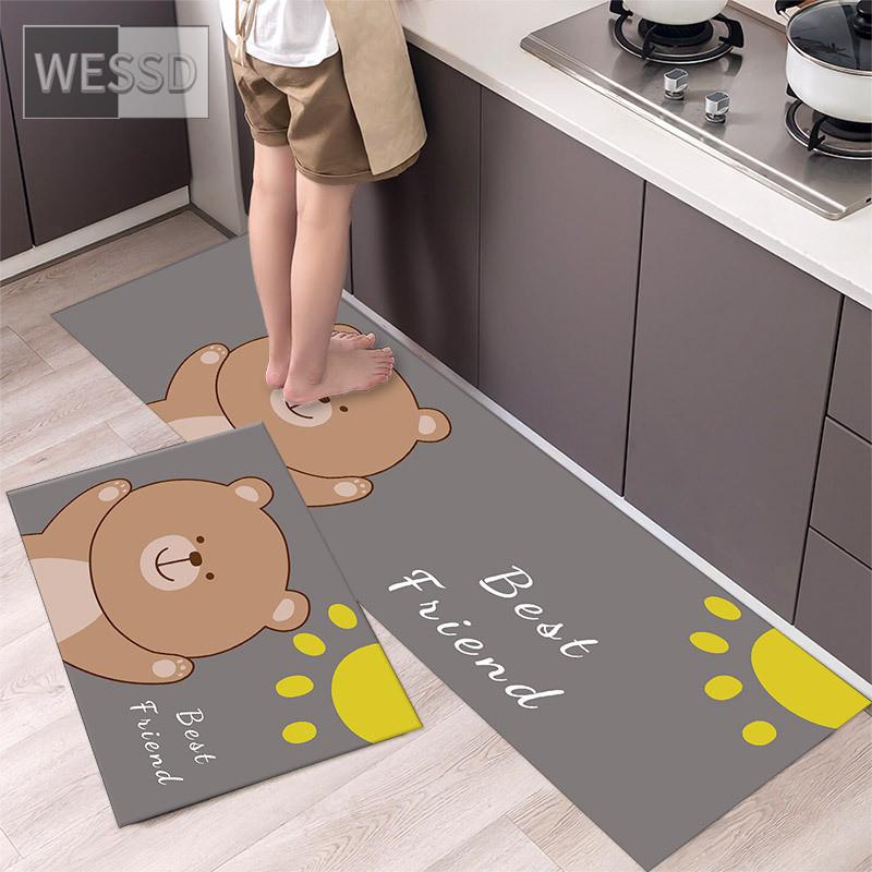 Набор кухонных ковров с героями мультфильмов, 2 шт., милые детские прикроватные коврики для спальни, небольшой коврик для прихожей, коврик для ванной комнаты, бегун 40X60 см, 40X120 см