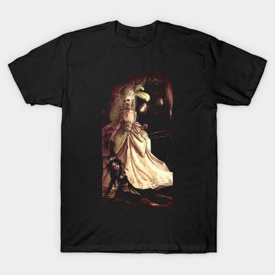 Мужчины Черная футболка с принтом Super Large TShirt Элизабет No-Cut Передача Бумаги Печати Хлопок футболка