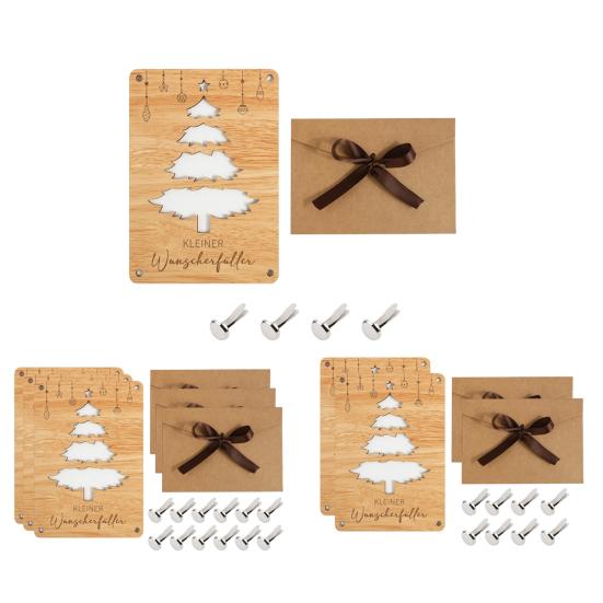 Wooden Crafts German Blessings Engraved Money Tree Board Double-Sided Traditional Wooden Holiday Gift