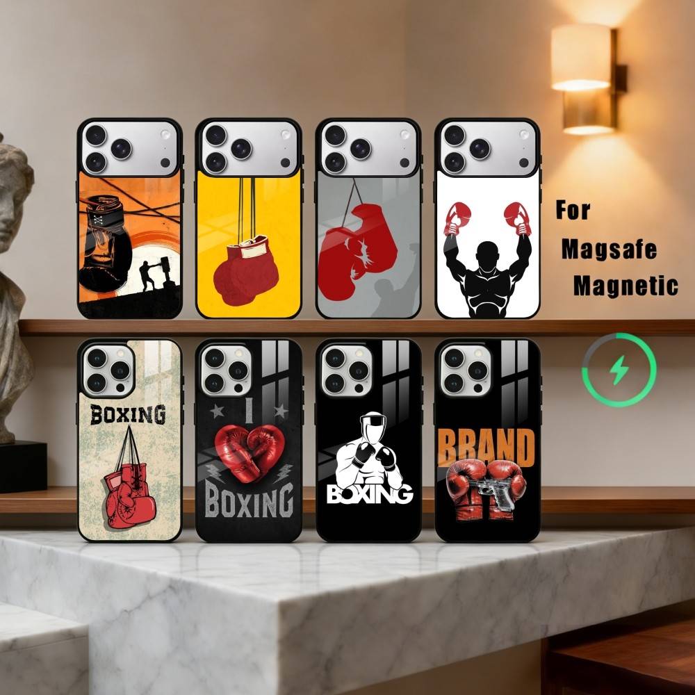 Boxing Gloves Phone Case For iPhone17,16,15,14,13,12,11 Plus,Pro Max Magnetic For Magsafe Wireless Charging