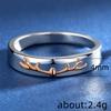 Internet Celebrity Fashion Simple Elk Horn Shape Couple Ring, Two-Color Copper Inlaid Zircon Combination Ring