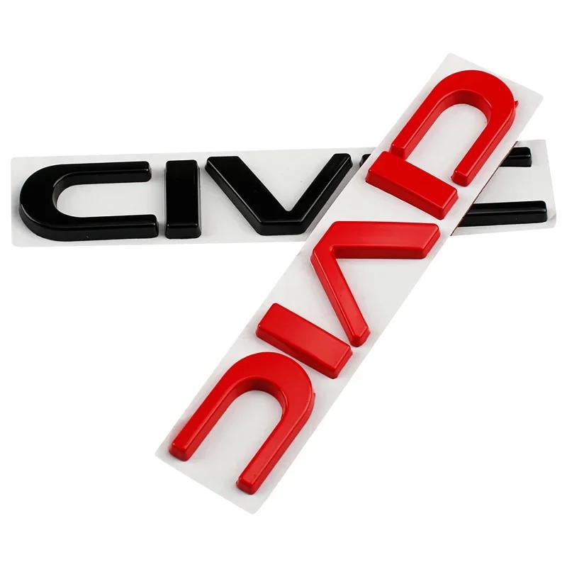 FIQ1 Honda Civic 3D Metal Car Stickers Side Fender Badge Styling Rear Trunk Emblem Decal 2011-2024 Exterior Accessories