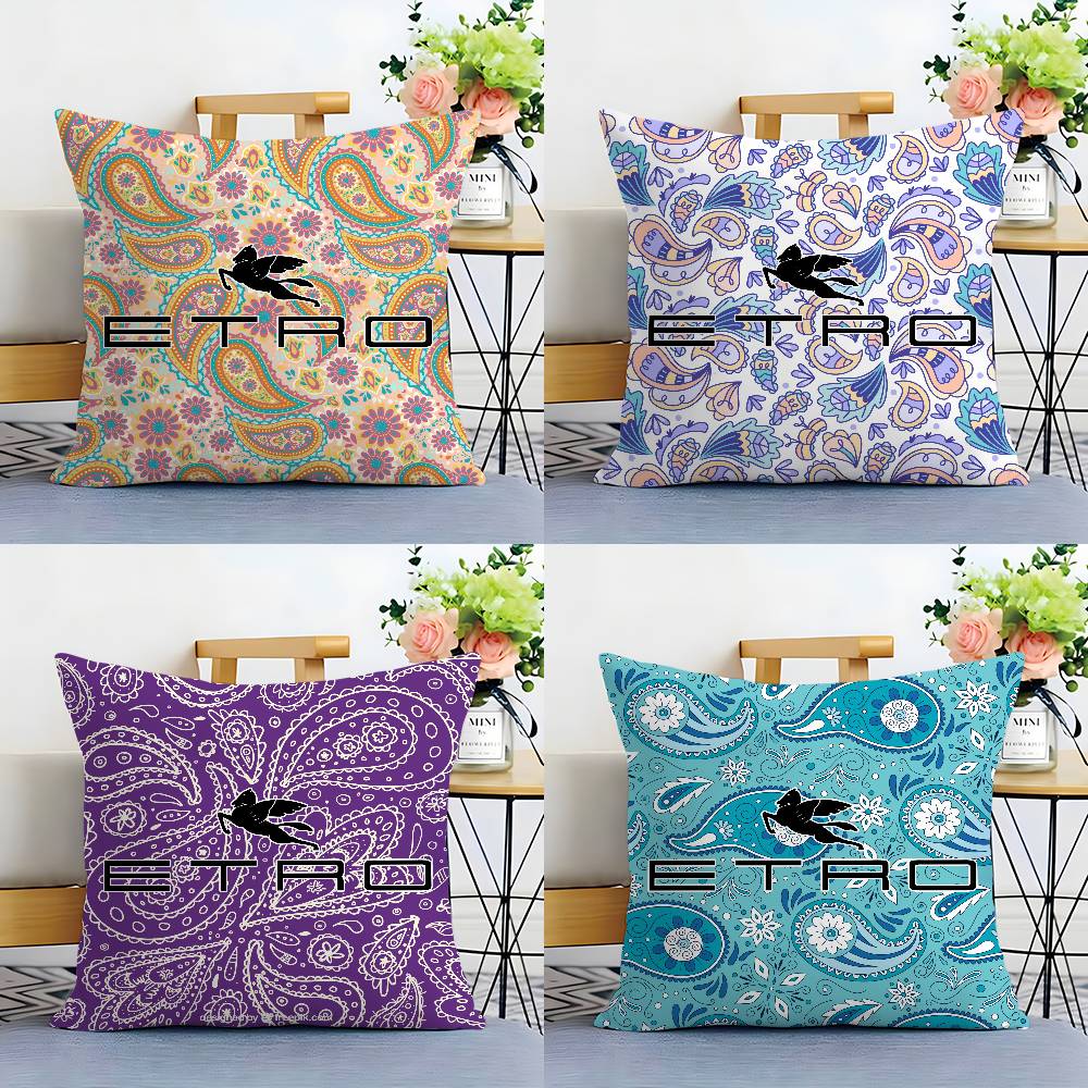 Classic Design E-Etro Pillow Case Plush Fabric Soft Double Sided Print Sofa Cushion Cover Throw Pillow Covers