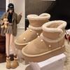 2025 Новые женские милые зимние ботинки на платформе, повседневные ботинки на шнуровке Botas Mujer, плюшевые теплые хлопковые ботинки, зимние женские ботильоны на толстой подошве