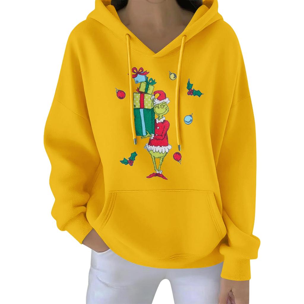 Women's Christmas  Hoodie Funny Cute Christmas Holiday Sweatshirt Pullover