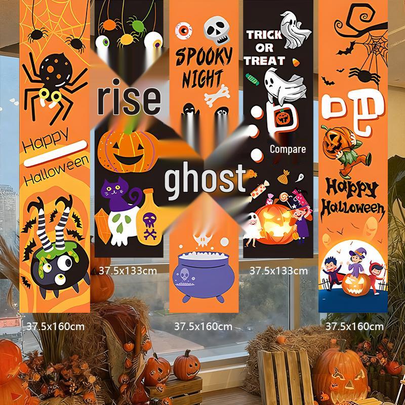 Halloween Outdoor Decorations: Hanging Cloth with Pumpkin Lantern Prop and Banner for Spooky Atmosphere