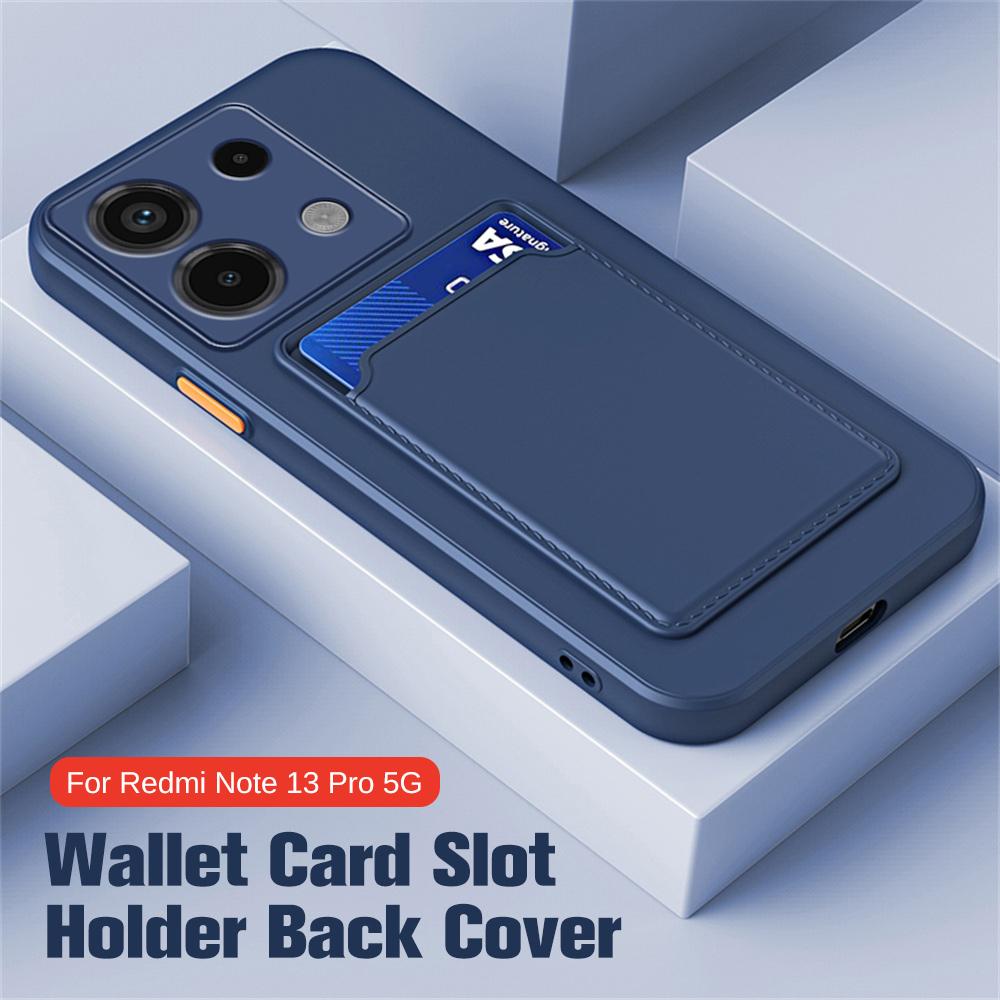 Wallet Card Slot Holder Back Phone Case Cover for Redmi 13C Note 13 / Note 13 Pro / Note 13 Pro+ 5G 4G POCO X6 M6 C65 For Xiaomi 13 Lite 13T 14