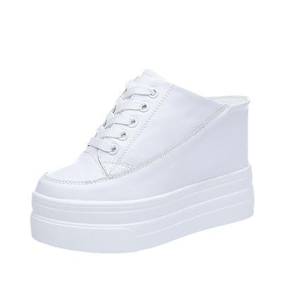 Женская весенне-осенняя однотонная повседневная обувь для ношения на улице, толстая подошва Cool Mop, увеличивающая рост, губчатая обувь Cool Mop