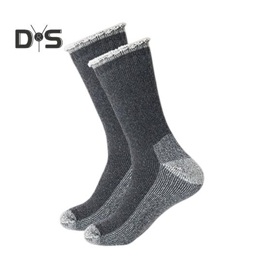 1 пара зимних носков унисекс, шерстяные носки средней длины для походов, спорта, машинной стирки, влагоотводящие, сохраняющие тепло, нескользящие, повседневные чулки