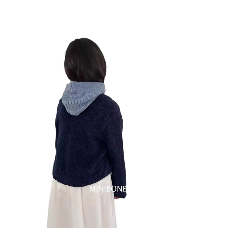 Fluffy Knitted Korean-Style Sweater Coat for Baby Boys and Girls - Spring/Autumn Cardigan with Round Neck