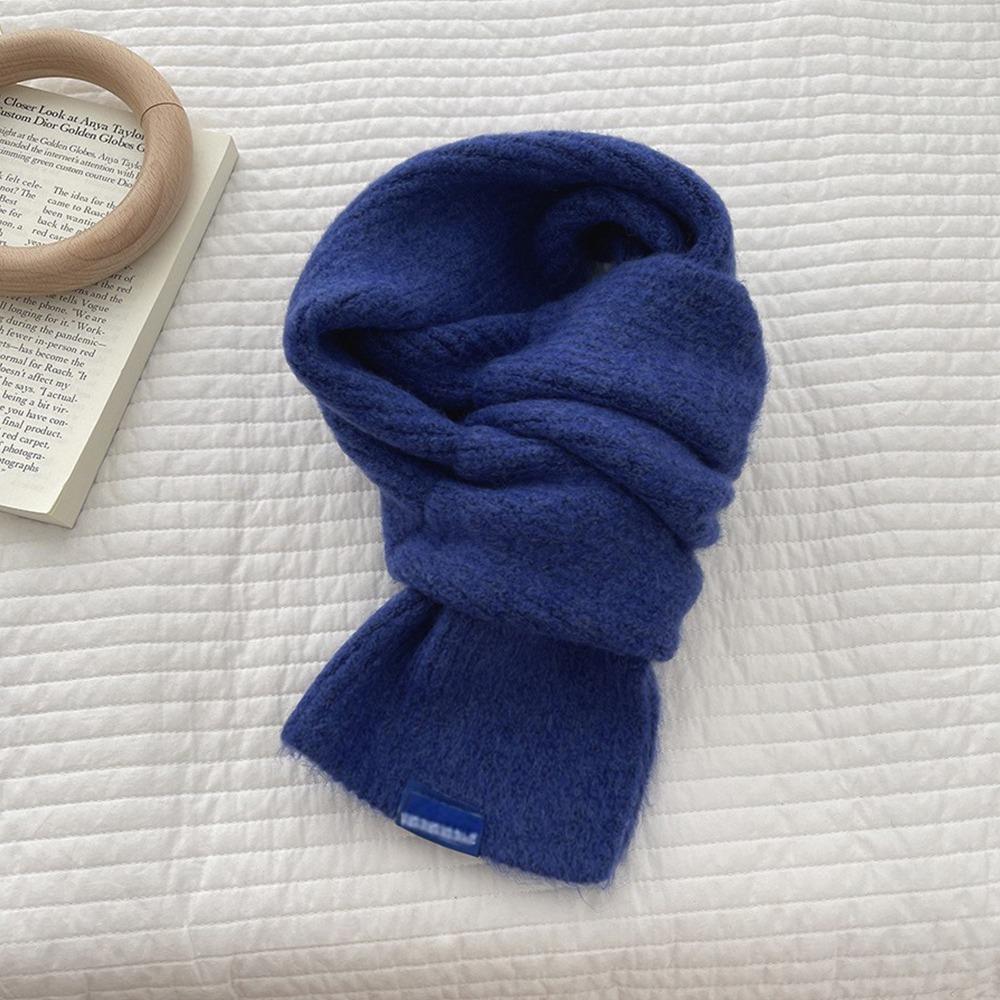 Однотонный зимний теплый шарф, утолщенный шерстяной шарф с перекрестными вязками, модный вязаный шарф Y2K унисекс