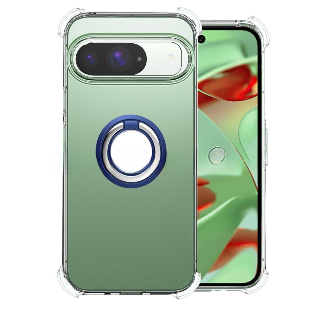 Для Pixel 9 Pro XL 9pro Магнитный держатель кольца Чехол для Google Pixel9 8pro 7pro 8A 7A 6A Противоударный прозрачный силиконовый мягкий чехол с подушками безопасности