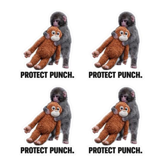 Защитные наклейки 'Punch The Monkey' для автомобиля, ноутбука. Милая обезьянка, держащая плюшевую игрушку. Виниловые наклейки. Легко наклеивать/снимать. Веселый декор для детской комнаты