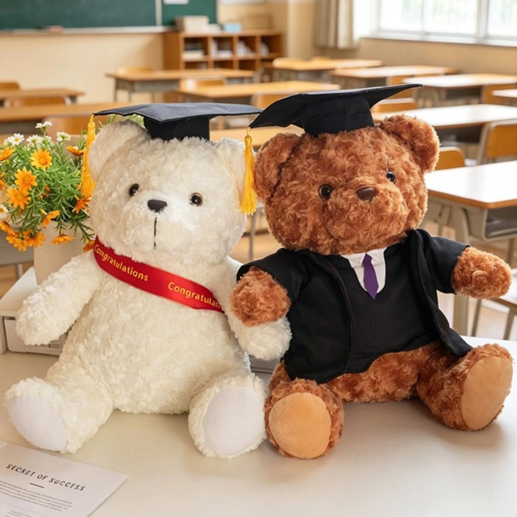 Cute Graduation Doctor Bear Plush Toy Soft Stuffed Teddy Bear Plushies Students And Friends Graduation Season Gifts Home Decor