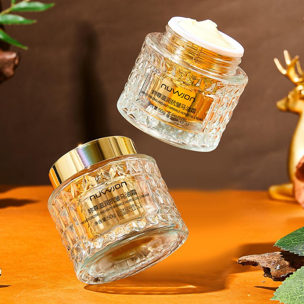 Питательный крем против морщин с конским маслом, увлажняющий, осветляющий кожу, увлажняющий крем для лица для всех типов кожи