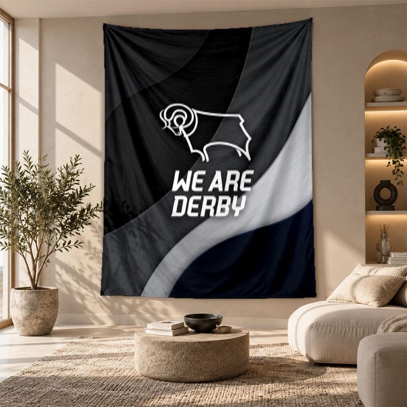 Decorative Tapestry,Derby County Football Printed Wall Art, Lightweight Wall Hanging For Bedroom Background