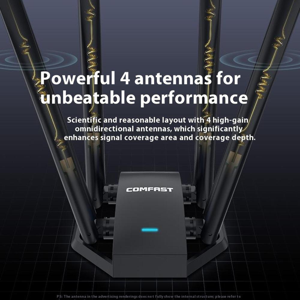 COMFAST CF-WU785AC Двухдиапазонный WiFi-маршрутизатор 1300 Мбит/с, USB-сетевой адаптер с 4 антеннами