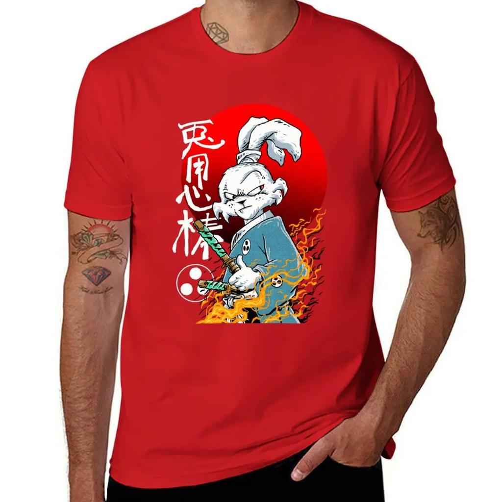 Футболка Usagi Yojimbo кавайная одежда одежда в стиле аниме быстросохнущие аниме-товары приталенные футболки для мужчин