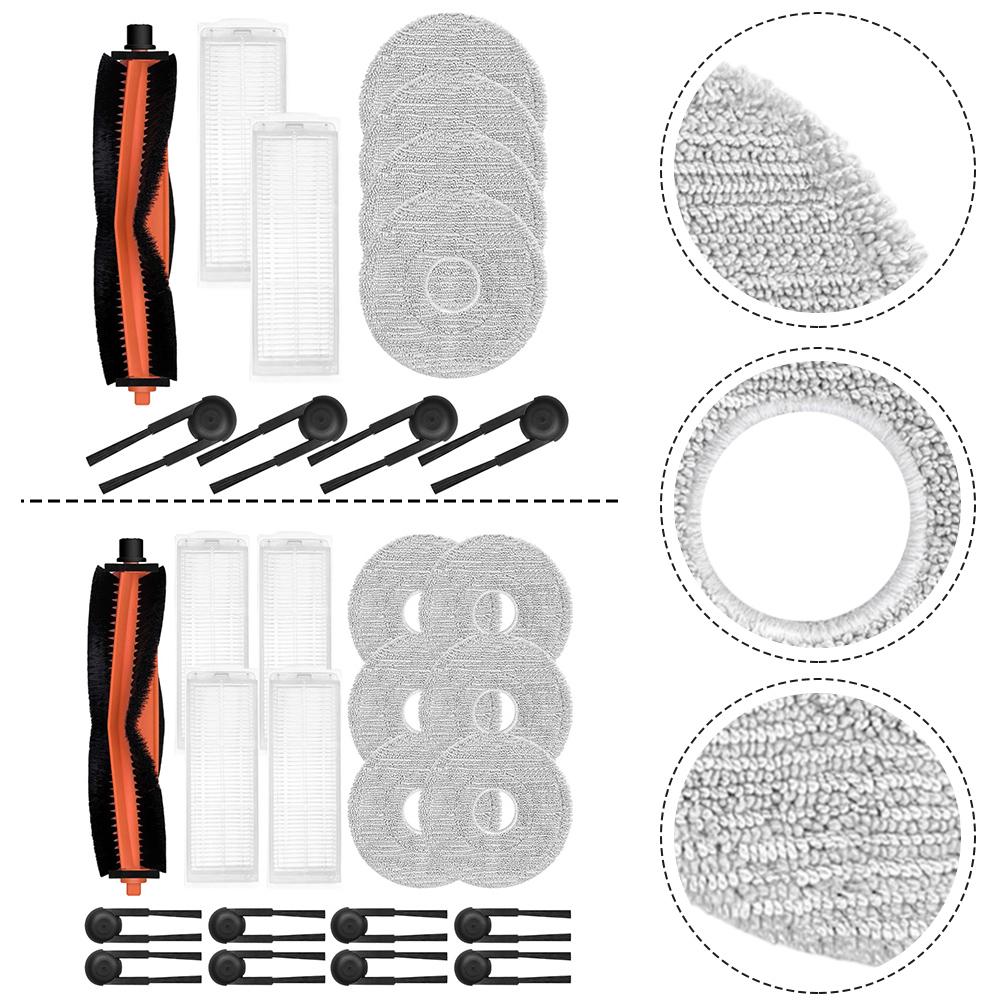 Сменная основная роликовая щетка, боковые щетки, фильтр и салфетки для швабры для робота-пылесоса Xiaomi S40 Pro / OV71GL - 1 комплект