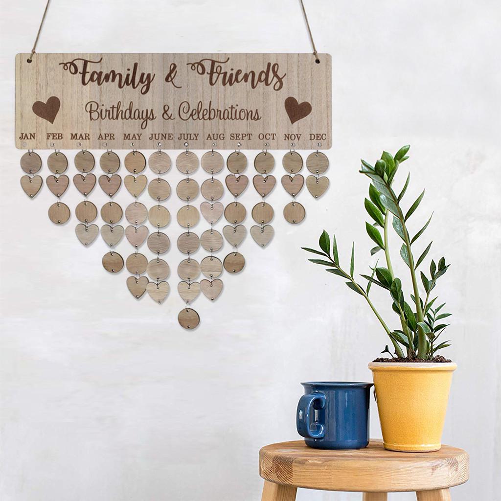 Calendar Reminding Wood Friends Gifts Wooden Calendar Plaque Birthday Reminder Reminder Hanging Calendar Family Birthday Boards