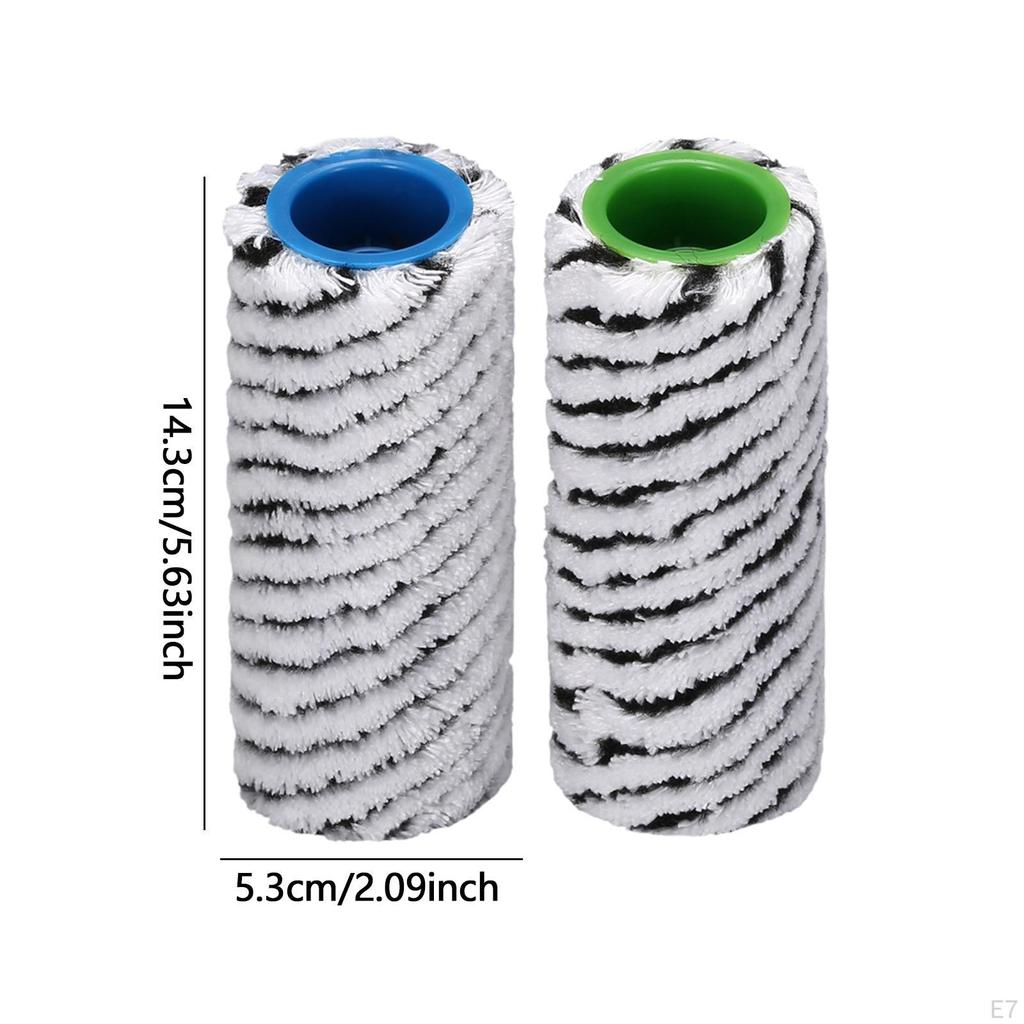 2 шт. роликовый сменный ролик для чистки твердого пола, заменяет запасные части, мягкая микрофибра