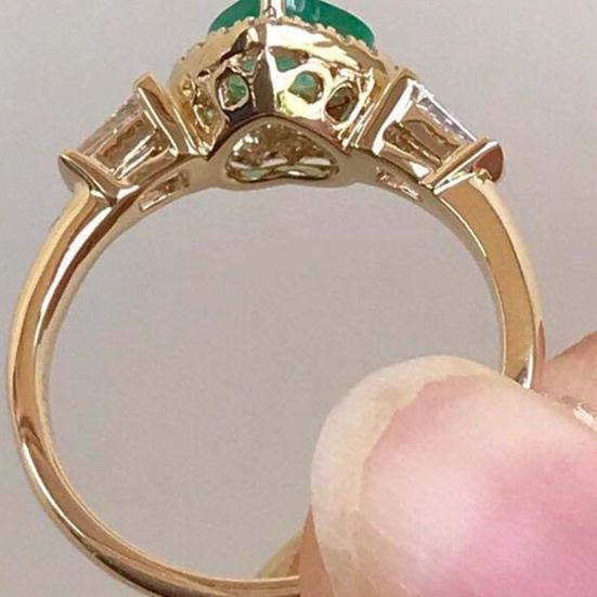 Обручальное кольцо Великолепное гальваническое ретро-подарок Золотое сердце любви со стразами ювелирные изделия на палец