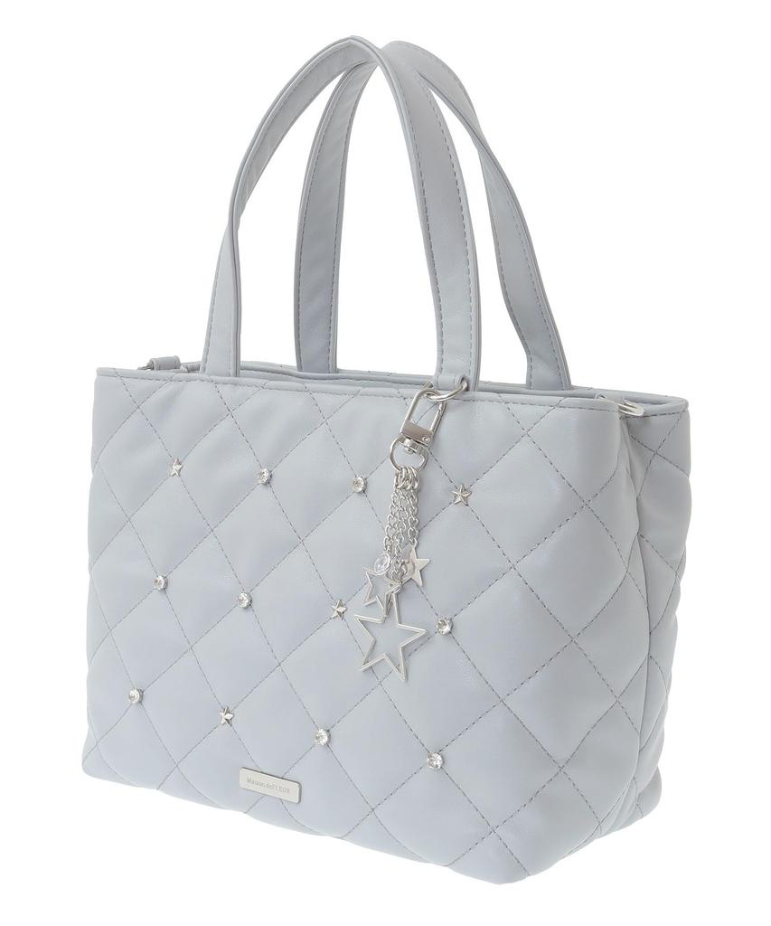 Maison de FLEUR Tote Bag with Star Grayish 08000645200 Women's 2-Way Charm, Blue,