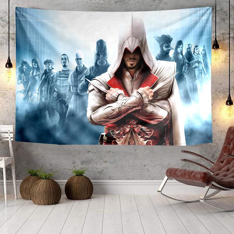 Assassin Game Printed Tapestry, Wall Hanging,Livingroom, dormitory, Large Wall Decor, Fabric Decor Fan Birthday Gifts