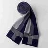 Зимний высококачественный мужской маленький вязаный шарф с шахматным узором в корейском стиле, модный универсальный простой шерстяной шарф, подарок на день рождения