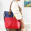 Vintage Color Patchwork Single Shoulder Tote Crossbody Bag