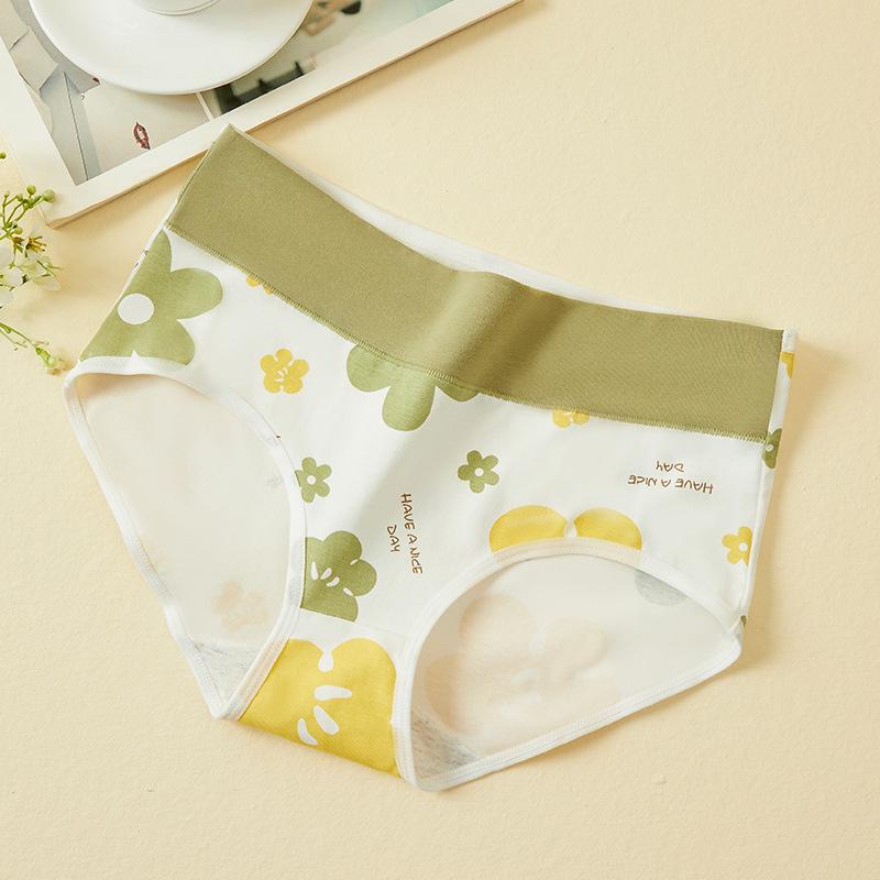 High Waisted Pure Cotton Cute Underwear Printed Japanese Women's Tight and Breathable Briefs