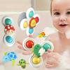 3pcs Children's Bath Play Suction Rotating Toy Y2K Cartoon Sensory Toy, Rotating Puzzle Toy with Bath Time Fun Gift Cartoon Sensory Toy,