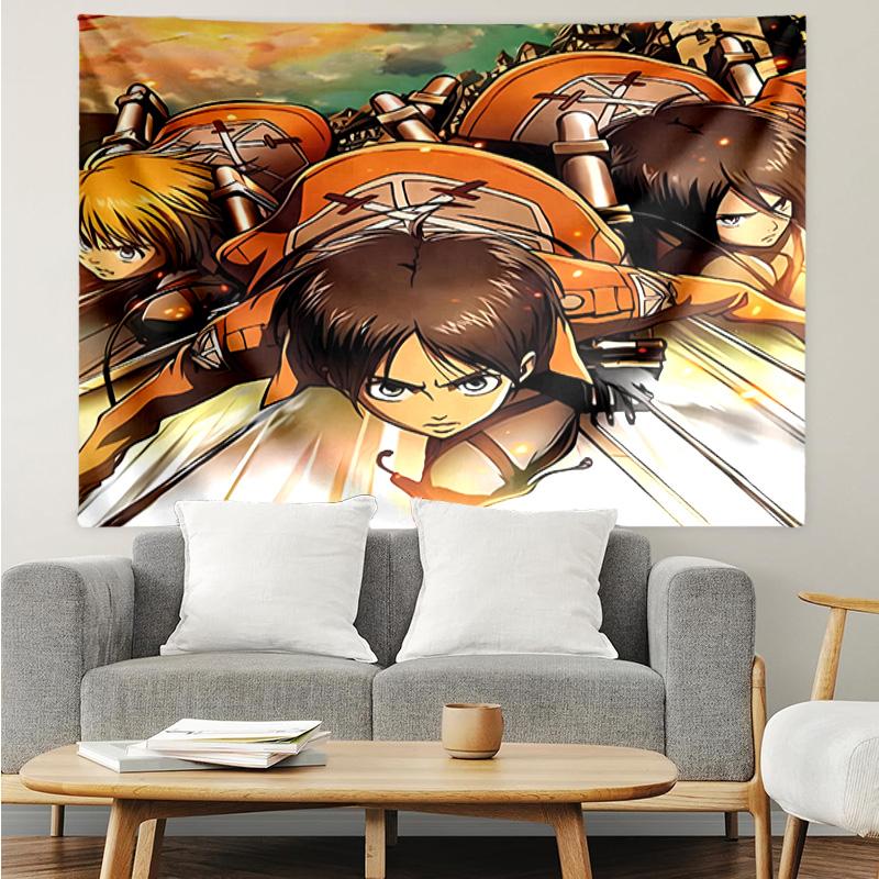 Attack on Titan Tapestry for Bedroom Aesthetic Classroom Tapestries Wall Hanging for Living Room Dorm Office,Ideal Creative Gift