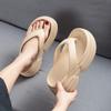 8.5 Cm Elevated Shoes Summer Flip Flops Women Chunky Platform Slippers Outdoor Fashion Streetwear Woman High Wedged Slides Shoes