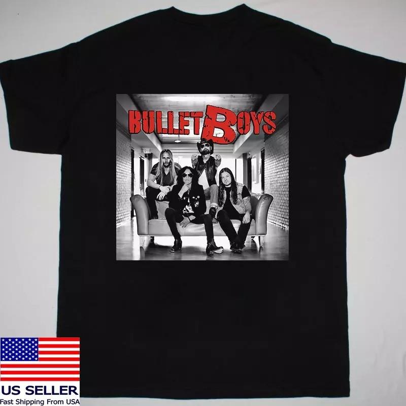 Футболка черная Bulletboys Band On Tour 2025 Хлопок Полный размер S-5XL Унисекс
