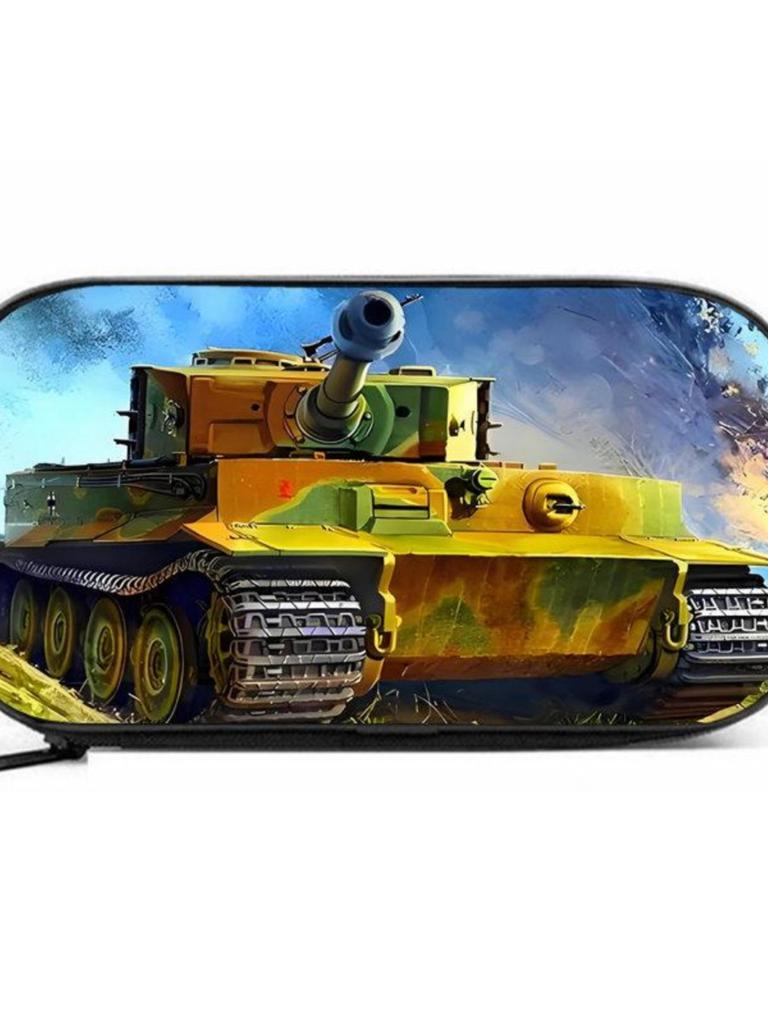 Пенал Tank KV44 большого объема - износостойкий Оксфордский тканевый пенал-органайзер для мальчиков