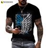 New Summer Attack On Titan 3d Print Men T-shirt Fashion Cool Tshirts Hip Pop Tops Hot Anime Attack On Titan Oversized T Shirts