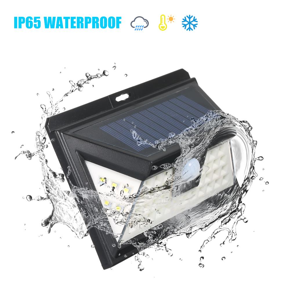 44 светодиода Солнечная энергия PIR Датчик движения Настенный светильник Открытый двор Садовая лампа Водонепроницаемая