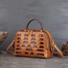 Retro Woven Large Capacity Handbag Genuine Leather Versatile Soft Cowhide Women's Shoulder Bag